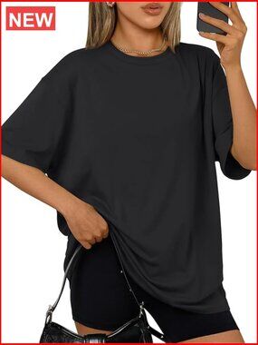 Oversized Summer T-Shirt Short Sleeve Cute Casual Workout Top Plus Size Loose